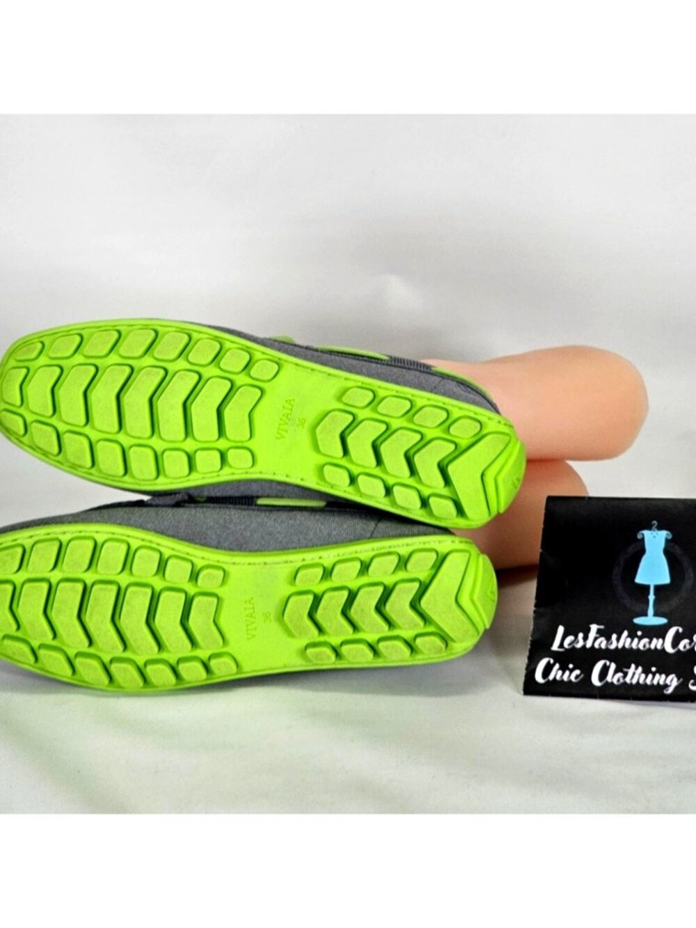 VIVAIA Women's Gray Green Square-Toe Jackie Slip On Driver Loafers Sz 5.5 148 - Picture 9 of 16